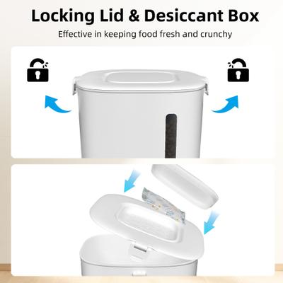 Show full view: Casfuy 2-in-1 Automatic Cat Feeder & Water Fountain Set, White, 3-L & 2-L slide 6 of 9