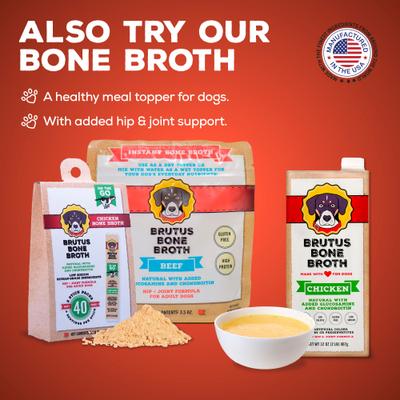 Show full view: Brutus Broth Bone Broth Chicken Biscuits Natural Limited Ingredient Crunchy Dog Treats, 8-oz bag​ slide 8 of 12