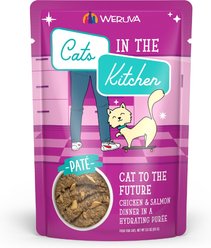 Weruva Cats in the Kitchen Cat to The Future with Chicken & Salmon Grain-Free Cat Food Pouches, 3-oz pouch, case of 12