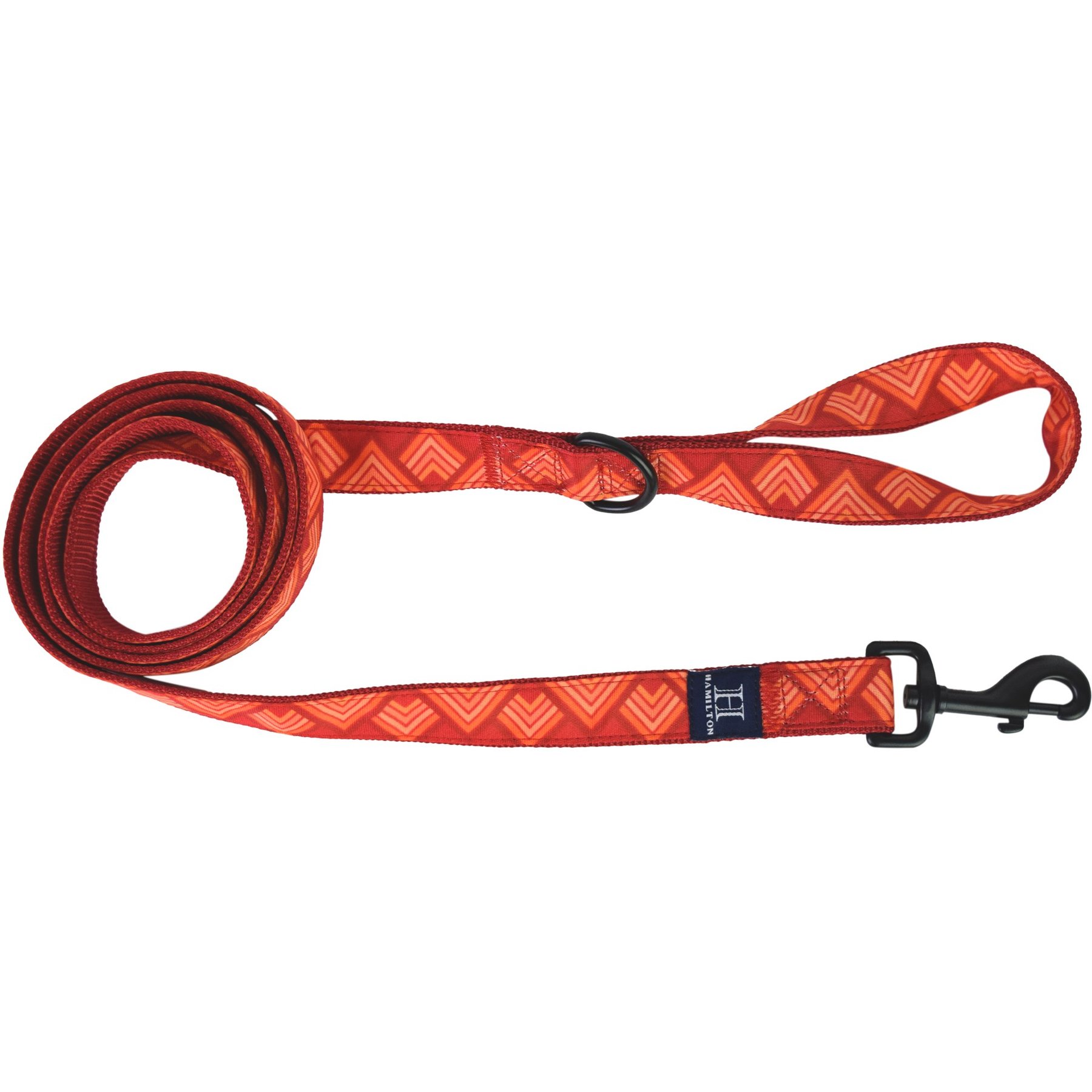 Hamilton A Day Together Ribbon Overlay Nylon Standard Dog Leash, Red Triangle, Medium/Large: 6-ft long, 1-in wide