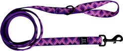 Hamilton A Day Together Ribbon Overlay Nylon Standard Dog Leash, Purple Triangle, Medium/Large: 6-ft long, 1-in wide