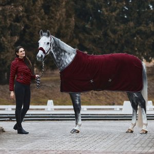 Horze Kiel Fleece Horse Cooler, Dark Red, 78-in