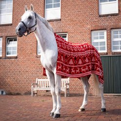 Horze Santa Christmas Throw Horse Blanket, Red slide 2 of 9