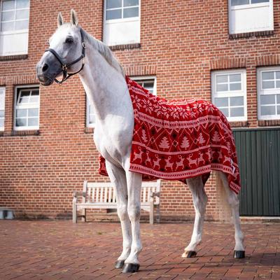 Show full view: Horze Santa Christmas Throw Horse Blanket, Red slide 2 of 9