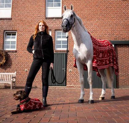 Show full view: Horze Santa Christmas Throw Horse Blanket, Red slide 3 of 9