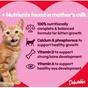 Hartz Delectables Squeeze Up Complete & Balanced Tuna & Salmon Lickable Kitten Treats, 0.5-oz tube, case of 32