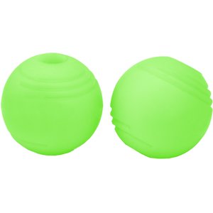 Chew King by Mammoth Glowing Fetch & Fits Ball Launcher Dog Chew Toy, Green, 3-in, 2 count