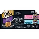 Sheba Perfect Portions Grain-Free Seafood Entrees Pate Variety Pack Adult Wet Cat Food Trays, 2.6-oz, case of 12
