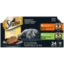 Sheba Perfect Portions Poultry Entrees Cuts in Gravy Variety Pack Adult Wet Cat Food Trays, 2.6-oz, case of 12 twin-packs