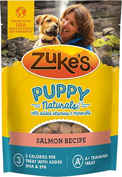 Show full view: Zuke's Puppy Naturals Salmon Recipe Soft & Chewy Training Dog Treats, 5-oz pouch slide 1 of 13
