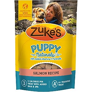 Zuke's Puppy Naturals Salmon Recipe Soft & Chewy Training Dog Treats, 5-oz pouch