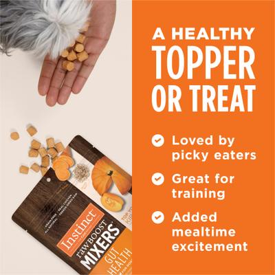 Show full view: Instinct Raw Boost Mixers Gut Health Recipe Grain-Free Freeze-Dried Dog Food Topper, 23-oz bag slide 8 of 11