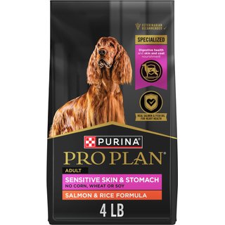 Purina Pro Plan Adult Sensitive Skin & Stomach Salmon & Rice Formula Dry Dog Food, 4-lb bag slide 1 of 9