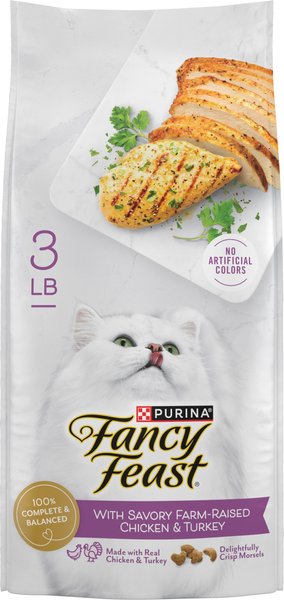 Fancy feast gourmet savory chicken & turkey dry cat food hotsell