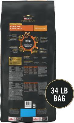 Show full view: Purina Pro Plan Complete Essentials Adult 7+ Shredded Blend Chicken & Rice High Protein Formula with Probiotics Dry Dog Food, 34-lb bag slide 3 of 12