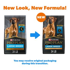 Purina Pro Plan Adult Large Breed Chicken & Rice Formula Dry Dog Food, 34-lb bag