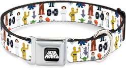 Buckle-Down Star Wars Classic Characters Collage Metal Seatbelt Buckle Dog Collar, White, Medium: 16 to 23-in neck, 1.5-in wide
