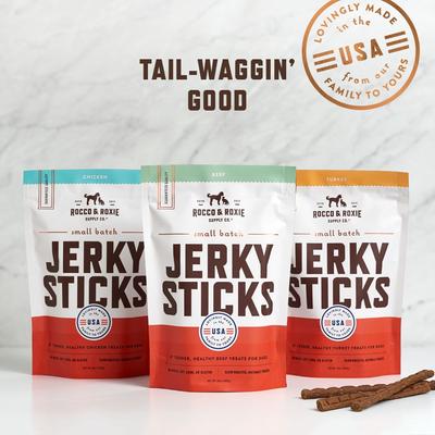 Show full view: Rocco & Roxie Supply Co. Gourmet Beef Jerky Dog Sticks, 16-oz bag slide 7 of 11
