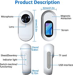 Luckylala Pet Tracking Camera Collar, White, 64 GB slide 2 of 9