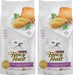 Purina Fancy Feast with Savory Chicken & Turkey Dry Cat Food, 24-lb bundle