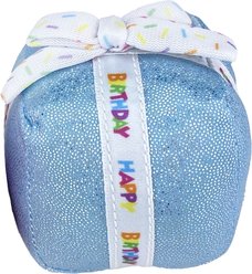 Multipet Birthday Present Plush Cat Toy with Catnip, Blue/White, 2.5-in