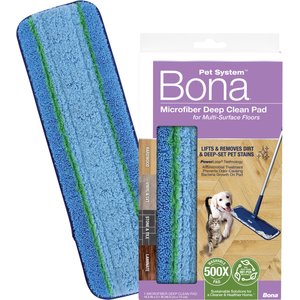Bona Pet System Microfiber for Multi-Surface Floors Deep Clean Mop Pad, Blue