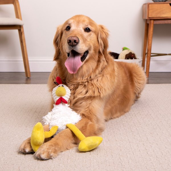 TrustyPup Tall Toes Skinny Chicken Tough Squeaky Dog Chew Toy, Large