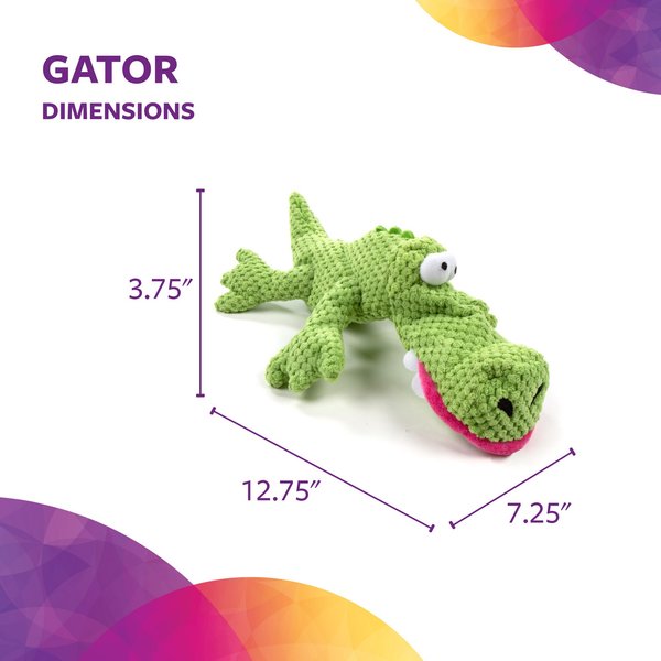 TrustyPup Gator Tough Squeaky Dog Chew Toy, Green, Large