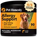 PetHonesty Allergy Support Salmon Flavor Allergy, Immune & Itchy Skin Relief Supplement for Dogs, 90 count