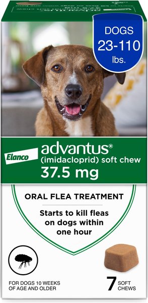 Advantus Flea Oral Treatment for Dogs 23 110 lbs 30 Soft Chews