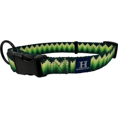 Hamilton Hamilton Adjustable Nylon Dog Collar, Green Weave, Medium/Large: 18 to 26-in neck, 1-in wide