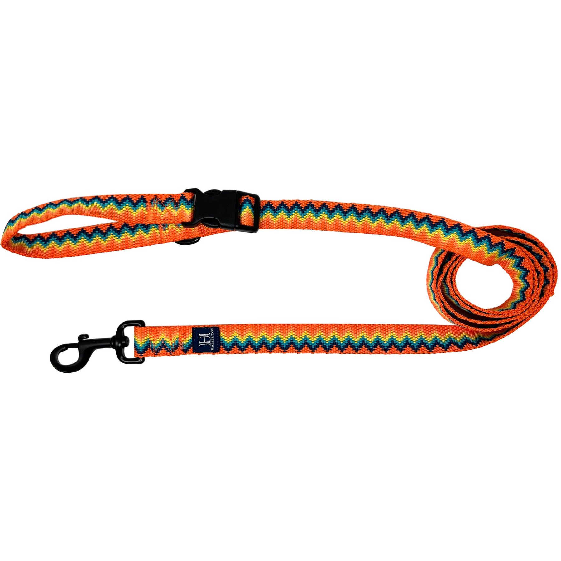 Hamilton Nylon Weave Adjustable Multi-Function Standard Dog Leash, Orange, Medium/Large: 4 to 6-ft long, 1-in wide