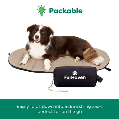 Show full view: FurHaven Trail Pup Packable Dog Bed, Large, Black & Tan slide 7 of 10