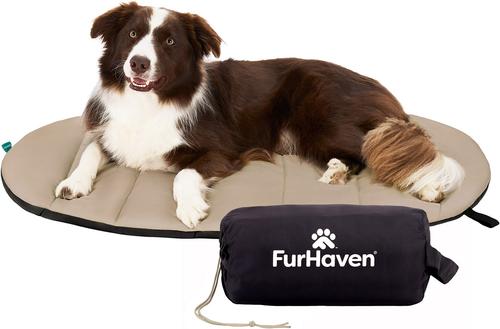 Show full view: FurHaven Trail Pup Packable Dog Bed, Large, Black & Tan slide 3 of 10