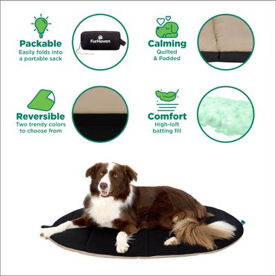 Show full view: FurHaven Trail Pup Packable Dog Bed, Large, Black & Tan slide 4 of 10