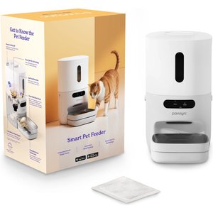 Pawsync 3.6 Liter Stainless Steel Bowl Automatic Dog & Cat Smart Feeder, White, Medium