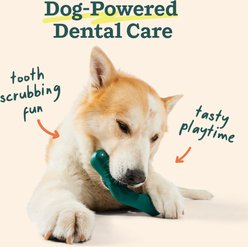 Woof Bite n' Brush Dog Toothbrush Toy Dental Stick Dispenser, Green, Large slide 2 of 7