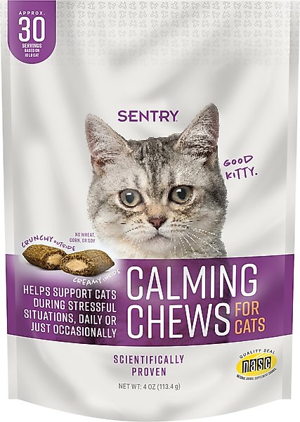 Show full view: Sentry Calming Chews Supplement for Cats, 4-oz bag slide 1 of 7