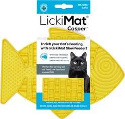 LickiMat Casper Non-Skid Thermoplastic Rubber Cat Bowl, Yellow, Standard slide 1 of 5