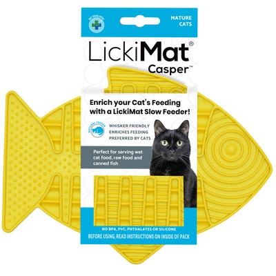 Show full view: LickiMat Casper Non-Skid Thermoplastic Rubber Cat Bowl, Yellow, Standard slide 1 of 6