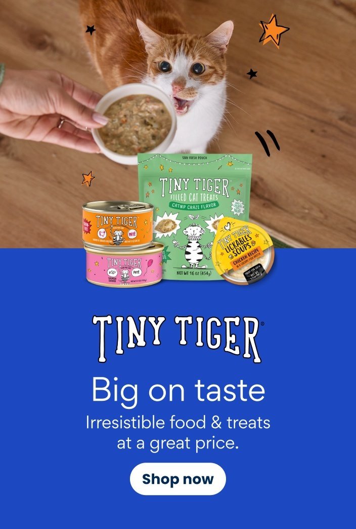 Tiny tiger. Big on taste. Irresistible food & treats at a great price. Shop now.