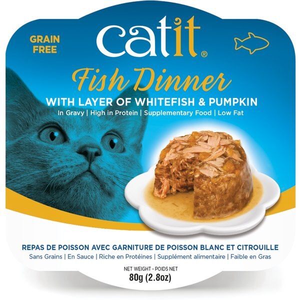 Catit Fish Dinner, Crab Flavour & Pumpkin 80 G, 6pcs/box – Maryam's Pet