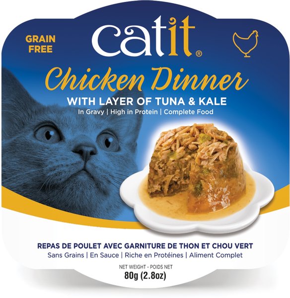 Catit Dinner Chicken with Tuna & Kale Cat Wet Food, 2.8-oz can