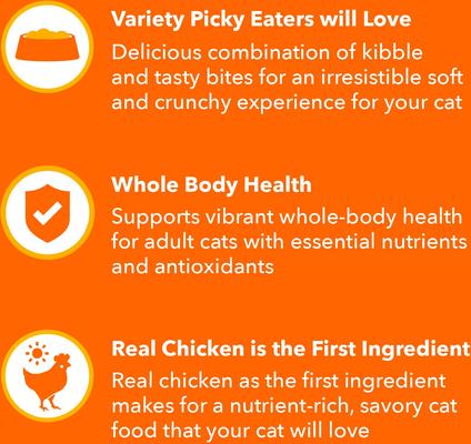 Show full view: Iams Proactive Health Healthy Enjoyment Immune Support Chicken & Salmon Adult Dry Cat Food, 6-lb bag slide 4 of 10