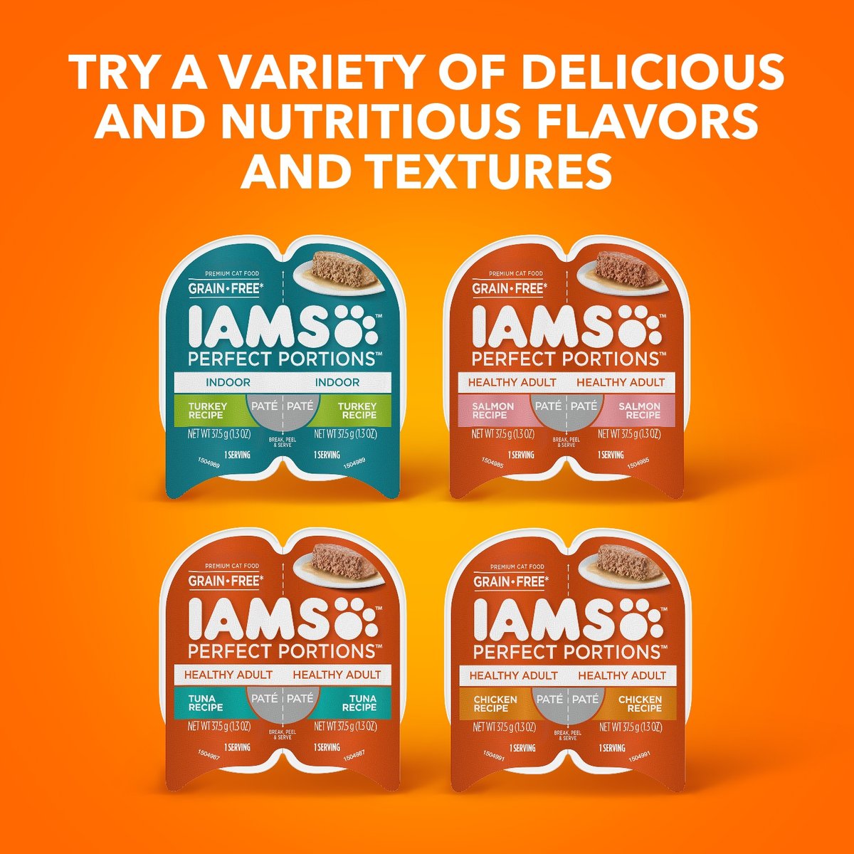 Iams Perfect Portions Healthy Adult Chicken Recipe Grain-Free Cuts in Gravy Wet Cat Food Trays