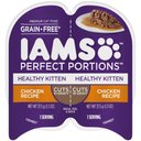 Iams Perfect Portions Healthy Kitten Chicken Recipe Grain-Free Cuts in Gravy Wet Cat Food Trays, 2.6-oz, case of 24 twin-packs