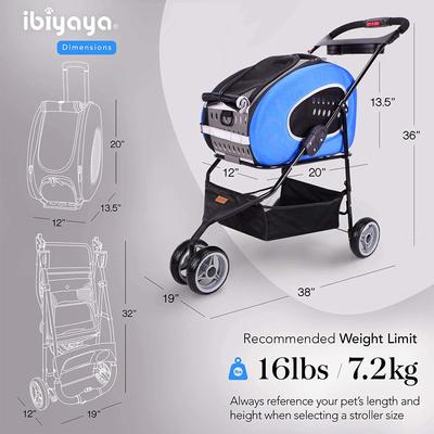 Show full view: Ibiyaya 5-in-1 Combo EVA Airline-Approved Dog & Cat Carrier & Stroller, Blue slide 5 of 9