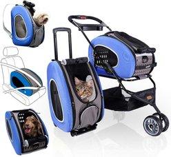 Ibiyaya 5-in-1 Combo EVA Airline-Approved Dog & Cat Carrier & Stroller, Blue