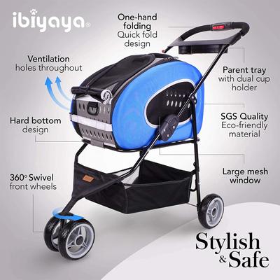 Show full view: Ibiyaya 5-in-1 Combo EVA Airline-Approved Dog & Cat Carrier & Stroller, Blue slide 7 of 9