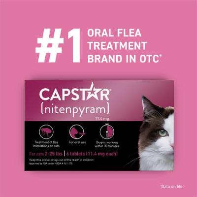 Show full view: Capstar Flea Oral Treatment for Cats, 2-25 lbs, 6 Tablets + PetArmor Home Yard & Premise Flea & Tick Spray Treatment, 32-oz bottle slide 5 of 9